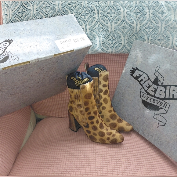 Freebird by Steven Shoes - Freebird by Steven Cheetah Print Heeled Boots